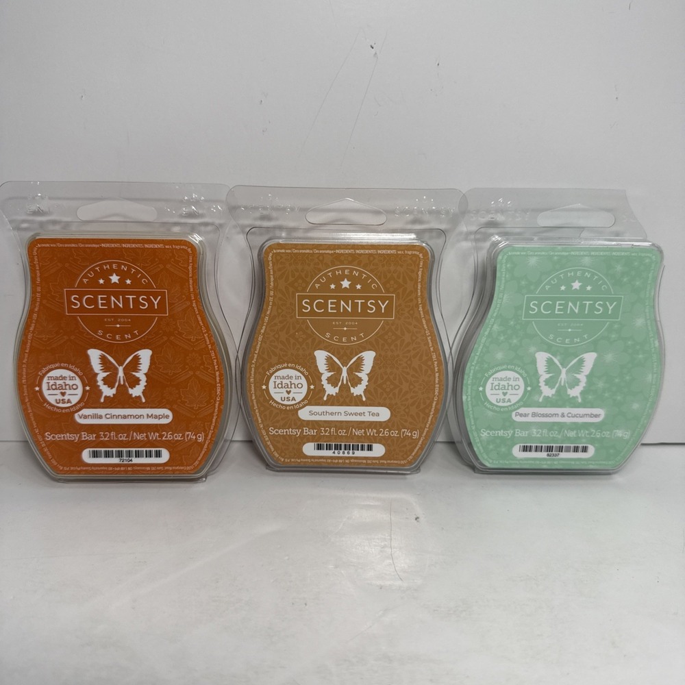 scentsy wax bars bundle MIXED LOTx3 VanillaCinnamonMaple, Southern Sweet Tea + 1